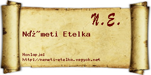 Németi Etelka névjegykártya